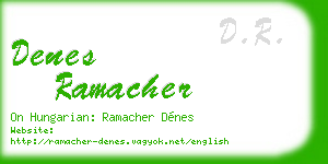 denes ramacher business card
